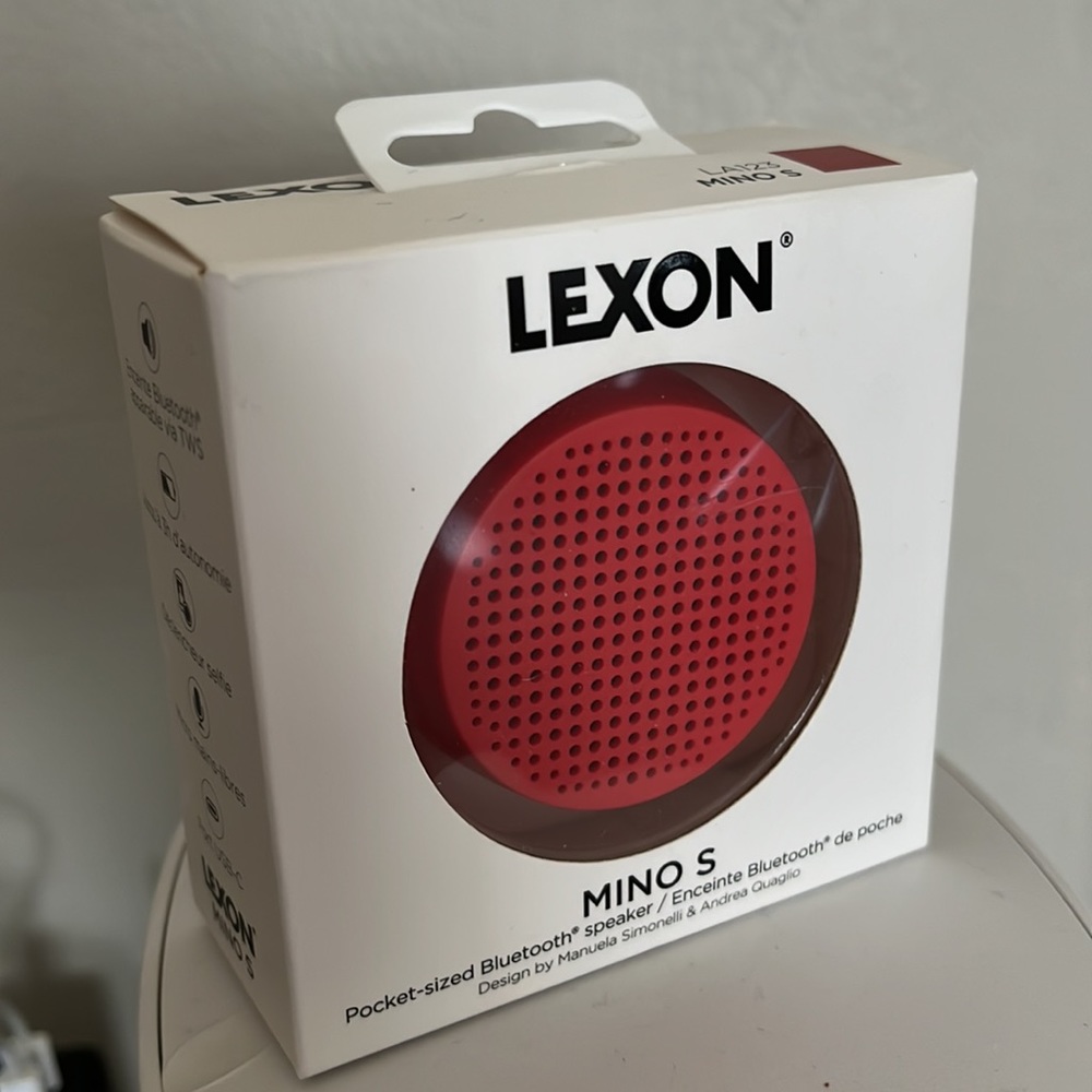 Lexon Mino S red Bluetooth speaker usb NIB